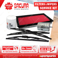 Sakura Front + Rear Wiper Blades & Filter Service Kit for Holden Commodore VL 3L
