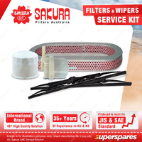 Sakura Front Wiper Blades & Filter Service Kit for Subaru Brumby AU5 1.8L 83-94