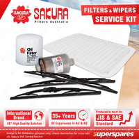 Sakura Front + Rear Wiper Blades & Filter Service Kit for Ford Falcon BA BF