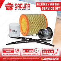 Sakura Front Wiper Blades & Filter Service Kit for Citroen Berlingo M49 1.4L