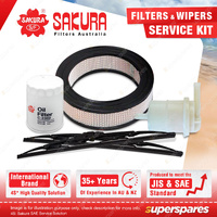 Sakura Front Wiper Blades & Filter Service Kit for Holden Commodore VB VC VH VK
