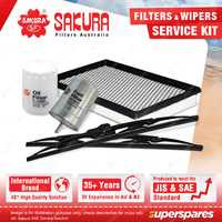 Sakura Front Wiper Blades & Filter Service Kit for Holden Commodore VK LL9