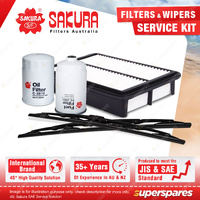 Sakura Front Wiper Blades & Filter Service Kit for Hyundai iload TQ 2.5L 2008-On