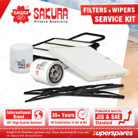 Sakura Front Wiper Blades & Filter Service Kit for Great Wall V200 K2 2.0L 11-16