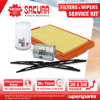 Sakura Front Wiper Blades & Filter Service Kit for BMW 323i E30 2.3L 1983-1985