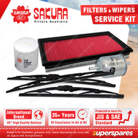 Sakura Front + Rear Wiper Blades & Filter Kit for Holden Commodore VN VP VR VS