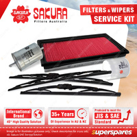 Sakura Front + Rear Wiper Blades & Filter Service Kit for Holden Commodore VN