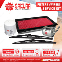 Sakura Front Wiper Blades & Filter Service Kit for Nissan Patrol GQ 4.2L 92-97