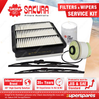Sakura Front Wiper Blades & Filter Service Kit for Mitsubishi Triton MQ 2.5L