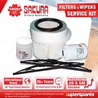 Sakura Front Wiper Blades & Filter Service Kit for Mitsubishi Triton MG 2.5L