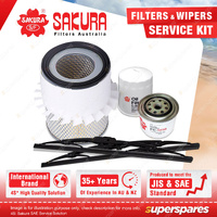 Sakura Front Wiper Blades & Filter Service Kit for Mitsubishi Triton MH 2.5L