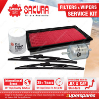Sakura Front Wiper Blades & Filter Service Kit for Nissan Navara D21 2.4L 92-97