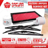 Sakura Front + Rear Wiper Blades & Filter Service Kit for Nissan Pulsar N16