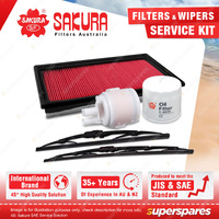 Sakura Front Wiper Blades & Filter Service Kit for Nissan Pulsar N16 1.6L 1.8L