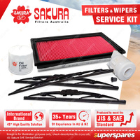 Sakura Front + Rear Wiper Blades & Filter Kit for Nissan Pulsar N16 Return Line