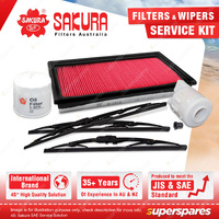 Sakura Front + Rear Wiper Blades & Filter Kit for Nissan X-Trail T30 Return Line