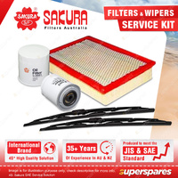 Sakura Front Wiper Blades & Filter Service Kit for Ford Transit VF VG 2.5L A/C