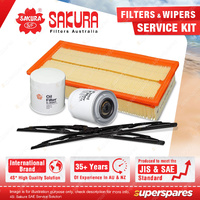 Sakura Front Wiper Blades & Filter Service Kit for Ford Transit VF VG 2.5L