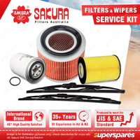 Sakura Front Wiper Blades & Filter Service Kit for Nissan Patrol GU 3.0L