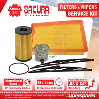 Sakura Front Wiper Blades & Filter Service Kit for Nissan X-Trail T31 2.0L 08-14