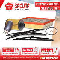 Sakura Front + Rear Wiper Blades & Filter Service Kit for Ssangyong Actyon Q150