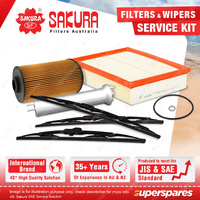 Sakura Front + Rear Wiper Blades & Filter Service Kit for BMW X5 E53 4.4L 01-03