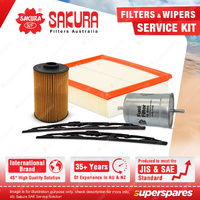 Sakura Front Wiper Blades & Filter Service Kit for BMW 530I E34 3.0L 1993-1996