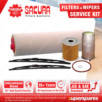 Sakura Front Wiper Blades & Filter Service Kit for BMW X5 E53 3.0L 2000-2003