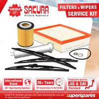 Sakura Front + Rear Wiper Blades & Filter Service Kit for BMW X5 E53 4.8L 04-07