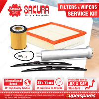 Sakura Front Wiper Blades & Filter Service Kit for BMW X5 E53 4.8L 2004-2007
