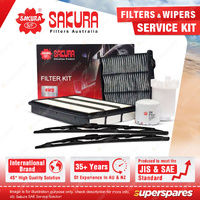 Sakura Front Wiper Blades & Filter Service Kit for Mitsubishi Pajero NM NP