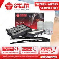 Sakura Front Wiper Blades & Filter Service Kit for Mitsubishi Pajero NM