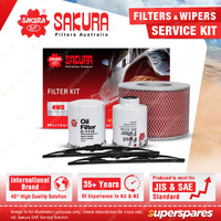 Sakura Front Wiper Blades & Filter Kit for Toyota Hilux Surf KZN185 3.0L 95-99