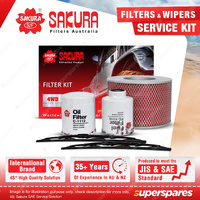 Sakura Front Wiper Blades+Filter Service Kit for Toyota Landcruiser Prado KZJ95R