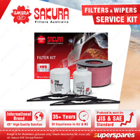 Sakura Front Wiper Blades & Filter Service Kit for Toyota Hilux LN167 LN172