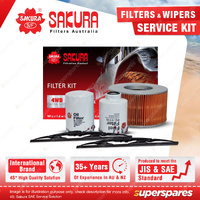Sakura Front Wiper Blades & Filter Service Kit for Toyota Hilux LN167 LN172 3.0L