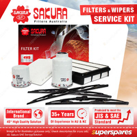 Front Rear Wiper Blades+Filter Service Kit for Landcruiser Prado KDJ120R 06-09