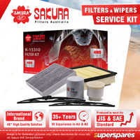 Sakura Front Wiper Blades & Filter Service Kit for Isuzu MU-X UC 3.0L 2013-On