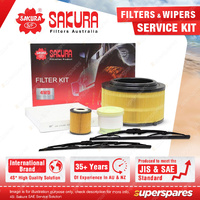 Sakura Front Wiper Blades & Filter Service Kit for Mazda BT-50 UP0Y 2.2L