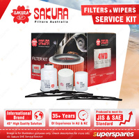 Sakura Wiper Blades & 4WD Filter Service Kit for Nissan Patrol GU 4.2L 98-04