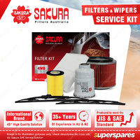 Sakura Front Wiper Blades & 4WD Filter Service Kit for Nissan Patrol GU 3.0L