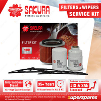 Sakura Front Wiper Blades & Filter Service Kit for Nissan Patrol GU 2.8L