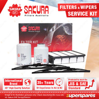 Sakura Front Wiper Blades & Filter Service Kit for Ford Courier PG PH 2.5L Panel