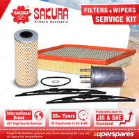 Sakura Front Wiper Blades & Filter Service Kit for Ssangyong Stavic A100 2.7L