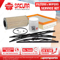 Sakura Front + Rear Wiper Blades & Filter Kit for Ssangyong Rexton RX290 Y200