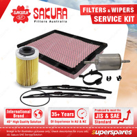Sakura Front Wiper Blades & Filter Service Kit for Holden Commodore VZ 3.6L