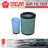 Sakura Air Filter for Volvo B8RLE D8K 7.7L 6Cyl Diesel 2014-On Inner And Outer