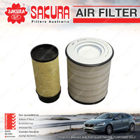 Sakura Air Filter Set for Volvo NL12 12.1L D12 I6 12V OHV Truck 1994-1996