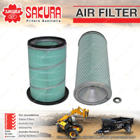 Inner + Outer Sakura Air Filter for Kubota M110 M120 M120DT 5.8L I5 10V 99-On