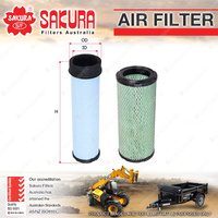 Inner Outer Sakura Air Filter for Kubota M5700 KX121 MX510 5000 R 520 540 U45 55